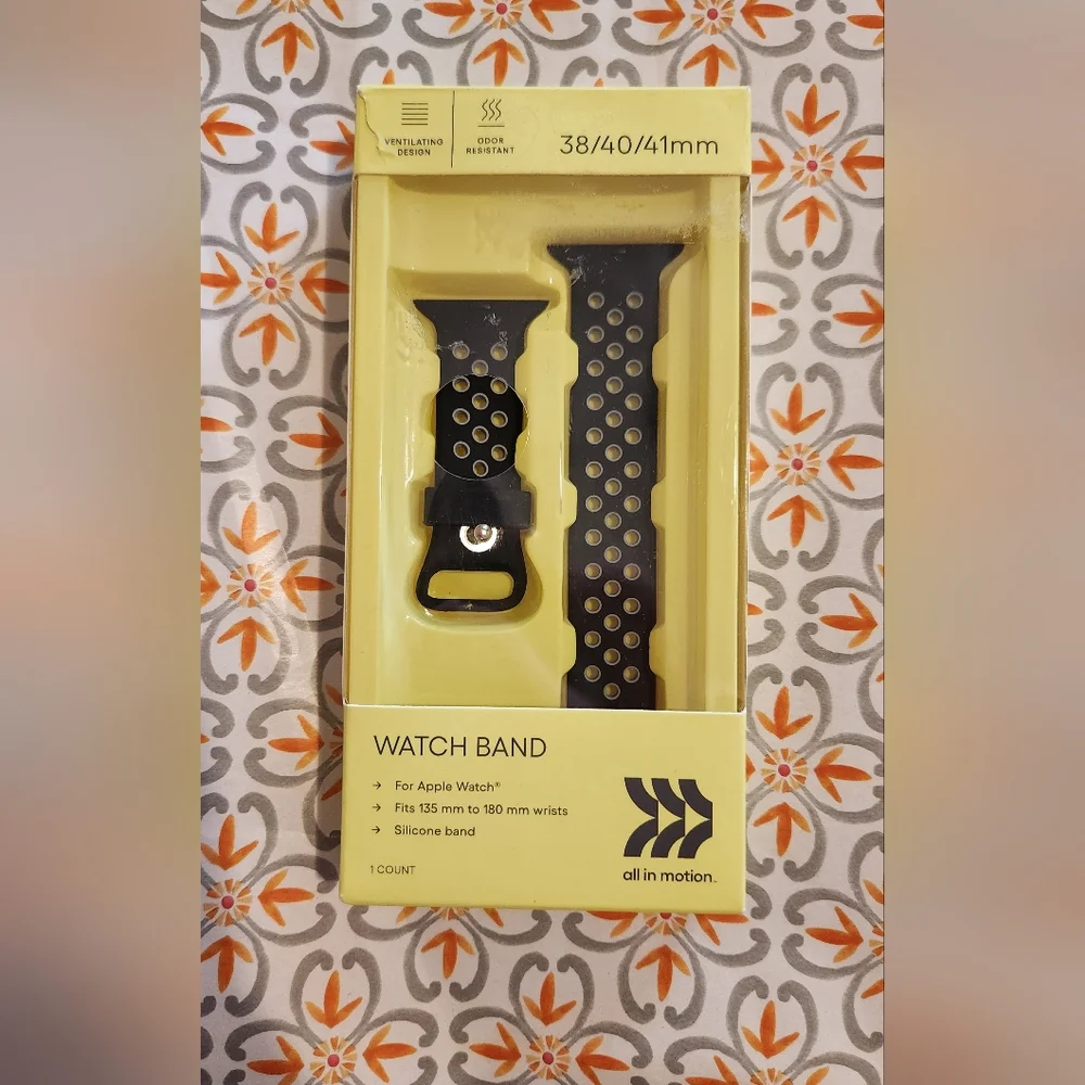 All in Motion Black Silicone Watch Band